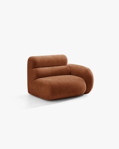 MODUL CANAPEA/COLTAR NEO, PE DREAPTA, CARAMIZIU, 110X100 CM, TAPITAT CU TAPITERIE DIN TEXTIL CHENILLE GOLD, MICADONI - Img 2
