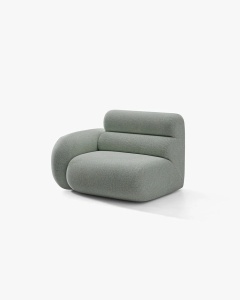 MODUL CANAPEA/COLTAR NEO, PE STANGA, ALBASTRU PAL, 110X100 CM, TAPITAT CU TAPITERIE DIN TEXTIL CHENILLE SILENCIO, MICADONI - Img 2