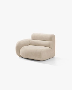 MODUL CANAPEA/COLTAR NEO, PE STANGA, BEJ DESCHIS, 110X100 CM, TAPITAT CU TAPITERIE DIN TEXTIL CHENILLE GOLD, MICADONI - Img 2