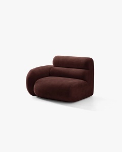 MODUL CANAPEA/COLTAR NEO, PE STANGA, LEMN DE CIRES, 110X100 CM, TAPITAT CU TAPITERIE DIN TEXTIL CHENILLE GOLD, MICADONI - Img 2