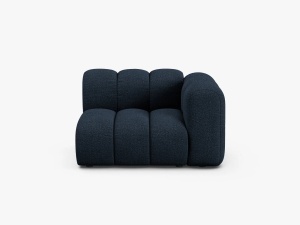 MODUL CANAPEA LUPIN, 114 CM, PE DREAPTA, ALBASTRU INCHIS, CU TAPITERIE DIN TEXTIL BOUCLE BALOO, MICADONI