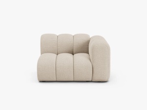 MODUL CANAPEA LUPIN, 114 CM, PE DREAPTA, BEJ, CU TAPITERIE DIN TEXTIL BOUCLE BALOO, MICADONI