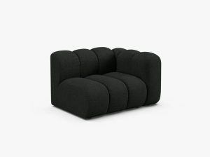 MODUL CANAPEA LUPIN, 114 CM, PE DREAPTA, NEGRU, CU TAPITERIE DIN TEXTIL BOUCLE BALOO, MICADONI - Img 2
