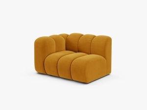 MODUL CANAPEA LUPIN, 114 CM, PE STANGA, GALBEN, CU TAPITERIE DIN TEXTIL CATIFEA SALVADOR, MICADONI - Img 2