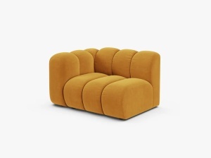 MODUL CANAPEA LUPIN, 114 CM, PE STANGA, GALBEN, CU TAPITERIE DIN TEXTIL CATIFEA VENUS, MICADONI - Img 2