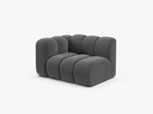 MODUL CANAPEA LUPIN, 114 CM, PE STANGA, GRI, CU TAPITERIE DIN TEXTIL CATIFEA VENUS, MICADONI - Img 2
