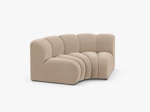 MODUL CANAPEA LUPIN, 185 CM, BEJ, CU TAPITERIE DIN TEXTIL CATIFEA VENUS, MICADONI - Img 2