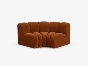 MODUL CANAPEA LUPIN, 185 CM, CARAMIZIU, CU TAPITERIE DIN TEXTIL CATIFEA SALVADOR, MICADONI