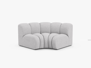 MODUL CANAPEA LUPIN, 185 CM, GRI DESCHIS, CU TAPITERIE DIN TEXTIL BOUCLE BALOO, MICADONI