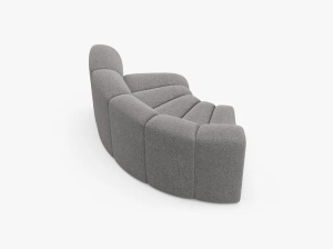 MODUL CANAPEA LUPIN, 185 CM, GRI DESCHIS, CU TAPITERIE DIN TEXTIL CHENILLE EDEN, MICADONI - Img 3
