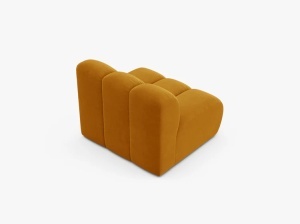 MODUL CANAPEA LUPIN, 90 CM, GALBEN, CU TAPITERIE DIN TEXTIL CATIFEA SALVADOR, MICADONI - Img 3