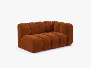 MODUL CANAPEA LUPIN, PE DREAPTA, 144 CM, CARAMIZIU, CU TAPITERIE DIN TEXTIL CATIFEA SALVADOR, MICADONI - Img 2