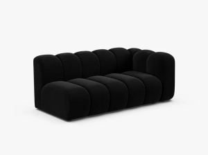 MODUL CANAPEA LUPIN, PE DREAPTA, 173 CM, NEGRU, CU TAPITERIE DIN TEXTIL CATIFEA VENUS, MICADONI - Img 2