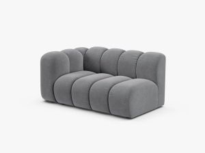 MODUL CANAPEA LUPIN, PE STANGA, 144 CM, GRI, CU TAPITERIE DIN TEXTIL CATIFEA SALVADOR, MICADONI - Img 2
