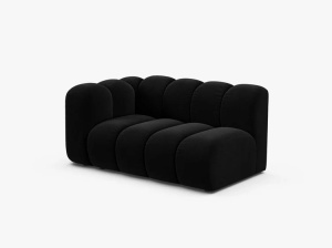 MODUL CANAPEA LUPIN, PE STANGA, 144 CM, NEGRU, CU TAPITERIE DIN TEXTIL CATIFEA VENUS, MICADONI - Img 2