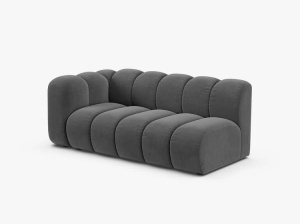 MODUL CANAPEA LUPIN, PE STANGA, 173 CM, GRI, CU TAPITERIE DIN TEXTIL CATIFEA VENUS, MICADONI - Img 2