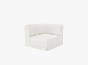 MODUL CANAPEA MILEY, ALB, CU TAPITERIE DIN TEXTIL BOUCLE BALOO, MICADONI - Img 2