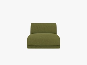 MODUL CANAPEA MILEY, CU SPATAR, VERDE MASLINIU INCHIS, CU TAPITERIE DIN TEXTIL BOUCLE BALOO, MICADONI