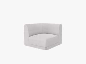 MODUL CANAPEA MILEY, GRI DESCHIS, CU TAPITERIE DIN TEXTIL BOUCLE BALOO, MICADONI - Img 2