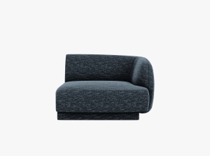 MODUL CANAPEA MILEY, PE DREAPTA, ALBASTRU, CU TAPITERIE DIN TEXTIL CHENILLE HAGA, MICADONI