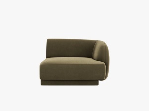 MODUL CANAPEA MILEY, PE DREAPTA, VERDE, CU TAPITERIE DIN CATIFEA BLUVEL, MICADONI
