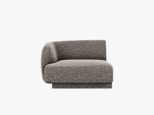 MODUL CANAPEA MILEY, PE STANGA, GRI, CU TAPITERIE DIN TEXTIL CHENILLE HAGA, MICADONI