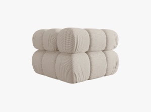 MODUL COLTAR BELLIS, BEJ DESCHIS, CU TAPITERIE DIN TEXTIL 3D SONIC, MICADONI - Img 4