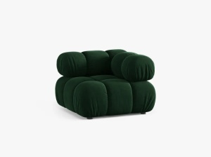 MODUL COLTAR BELLIS, VERDE SMARALD, CU TAPITERIE DIN CATIFEA BLUVEL, MICADONI - Img 2