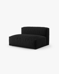 MODUL COLTAR/CANAPEA MARTINA, 120X160 CM, PE STANGA, ADANCIME SCAUN 90 CM, NEGRU, TAPITAT CU TAPITERIE DIN TEXTIL STRUCTURAT BOSTON, MICADONI
