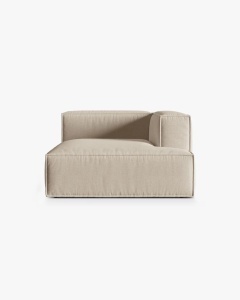 MODUL COLTAR/CANAPEA NURIA BEJ, PE DREAPTA, 147X127 CM, TAPITAT CU TAPITERIE DIN TEXTIL STRUCTURAT LIBERTY, MICADONI