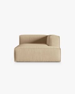 MODUL COLTAR/CANAPEA NURIA NUD, PE DREAPTA, 147X127 CM, TAPITAT CU TAPITERIE DIN TEXTIL CATIFEA PARIS, MICADONI