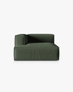 MODUL COLTAR/CANAPEA NURIA VERDE MUSCHI, PE STANGA, 147X127 CM, TAPITAT CU TAPITERIE DIN TEXTIL STRUCTURAT LIBERTY, MICADONI