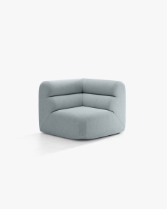 MODUL COLTAR NEO, ALBASTRU DESCHIS, 100X100 CM, TAPITAT CU TAPITERIE DIN TEXTIL BOUCLE BALOO, MICADONI