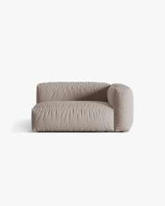 MODUL COTIERA CANAPEA/COLTAR MARTINA, 160X106 CM, PE DREAPTA, BEJ INCHIS, TAPITAT CU TAPITERIE DIN TEXTIL STRUCTURAT BOSTON, MICADONI