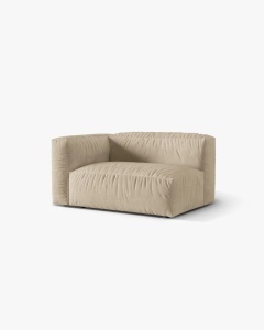 MODUL COTIERA CANAPEA/COLTAR MARTINA, 160X106 CM, PE STANGA, BEJ DESCHIS, TAPITAT CU TAPITERIE DIN TEXTIL CATIFEA VOGUE, MICADONI - Img 2