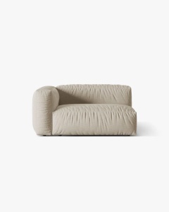 MODUL COTIERA CANAPEA/COLTAR MARTINA, 160X106 CM, PE STANGA, BEJ DESCHIS, TAPITAT CU TAPITERIE DIN TEXTIL STRUCTURAT BOSTON, MICADONI