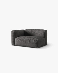 MODUL COTIERA CANAPEA/COLTAR MARTINA, 160X106 CM, PE STANGA, GRI, TAPITAT CU TAPITERIE DIN TEXTIL CATIFEA VOGUE, MICADONI - Img 2