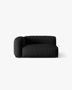 MODUL COTIERA CANAPEA/COLTAR MARTINA, 160X106 CM, PE STANGA, NEGRU, TAPITAT CU TAPITERIE DIN TEXTIL STRUCTURAT BOSTON, MICADONI