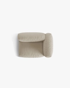 MODUL LATERAL PENTRU CANAPEA MARTINA, PE DREAPTA, BEJ DESCHIS, TAPITAT CU TAPITERIE DIN TEXTIL STRUCTURAT BOSTON, MICADONI - Img 4
