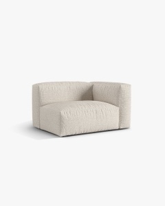 MODUL LATERAL PENTRU CANAPEA MARTINA, PE DREAPTA, BEJ, TAPITAT CU TAPITERIE DIN TEXTIL BOUCLE MONET, MICADONI - Img 2