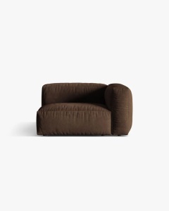 MODUL LATERAL PENTRU CANAPEA MARTINA, PE DREAPTA, CIOCOLATIU, TAPITAT CU TAPITERIE DIN TEXTIL CATIFEA VOGUE, MICADONI