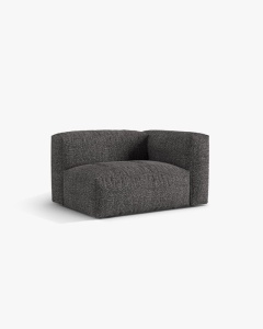 MODUL LATERAL PENTRU CANAPEA MARTINA, PE DREAPTA, GRI ANTRACIT, TAPITAT CU TAPITERIE DIN TEXTIL BOUCLE MONET, MICADONI - Img 2