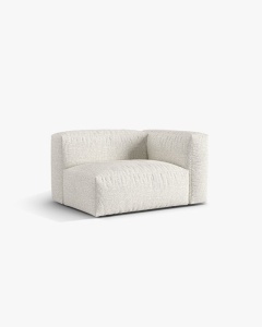 MODUL LATERAL PENTRU CANAPEA MARTINA, PE DREAPTA, MELANJ GRI BEJ, TAPITAT CU TAPITERIE DIN TEXTIL BOUCLE MONET, MICADONI - Img 2