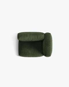 MODUL LATERAL PENTRU CANAPEA MARTINA, PE DREAPTA, VERDE, TAPITAT CU TAPITERIE DIN TEXTIL CATIFEA VOGUE, MICADONI - Img 4