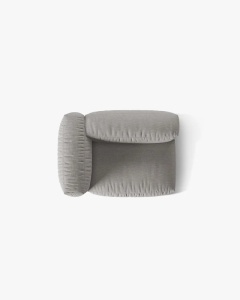 MODUL LATERAL PENTRU CANAPEA MARTINA, PE STANGA, GRI DESCHIS, TAPITAT CU TAPITERIE DIN TEXTIL STRUCTURAT BOSTON, MICADONI - Img 4