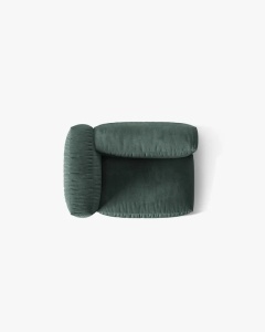 MODUL LATERAL PENTRU CANAPEA MARTINA, PE STANGA, VERDE MUSCHI, TAPITAT CU TAPITERIE DIN TEXTIL CATIFEA VOGUE, MICADONI - Img 4