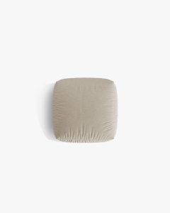 MODUL POUF CANAPEA/COLTAR MARTINA, 108X108 CM, BEJ DESCHIS, TAPITAT CU TAPITERIE DIN TEXTIL STRUCTURAT BOSTON, MICADONI - Img 3