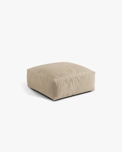 MODUL POUF CANAPEA/COLTAR MARTINA, 108X108 CM, BEJ DESCHIS, TAPITAT CU TAPITERIE DIN TEXTIL CATIFEA VOGUE, MICADONI - Img 2