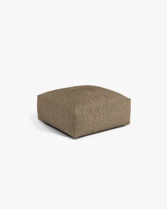 MODUL POUF CANAPEA/COLTAR MARTINA, 108X108 CM, CAPPUCCINO, TAPITAT CU TAPITERIE DIN TEXTIL BOUCLE MONET, MICADONI - Img 2