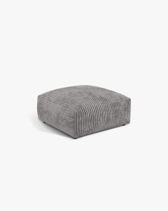 MODUL POUF CANAPEA/COLTAR MARTINA, 108X108 CM, GRI DESCHIS, TAPITAT CU TAPITERIE DIN TEXTIL CORDOI TILIA, MICADONI - Img 2